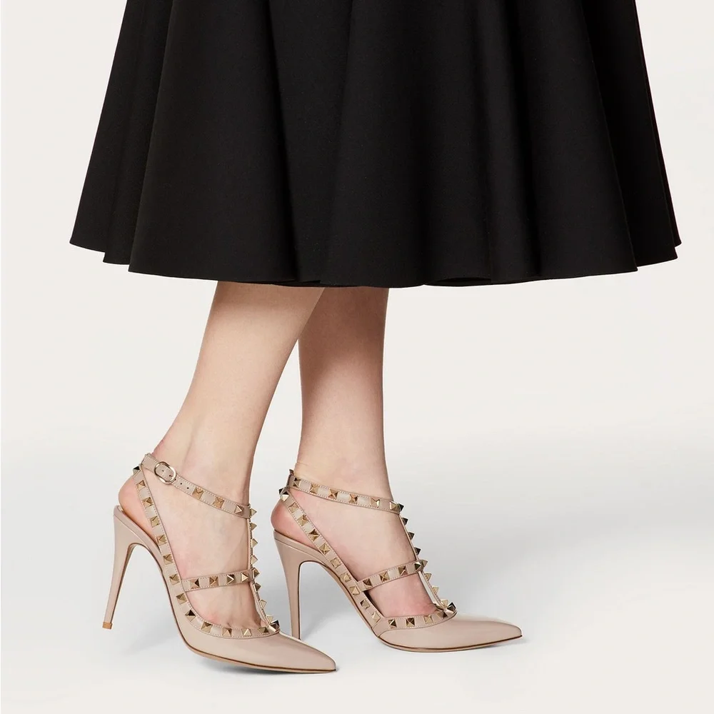 Valentino PATENT ROCKSTUD CAGED PUMP 100MM/4” HEEL
